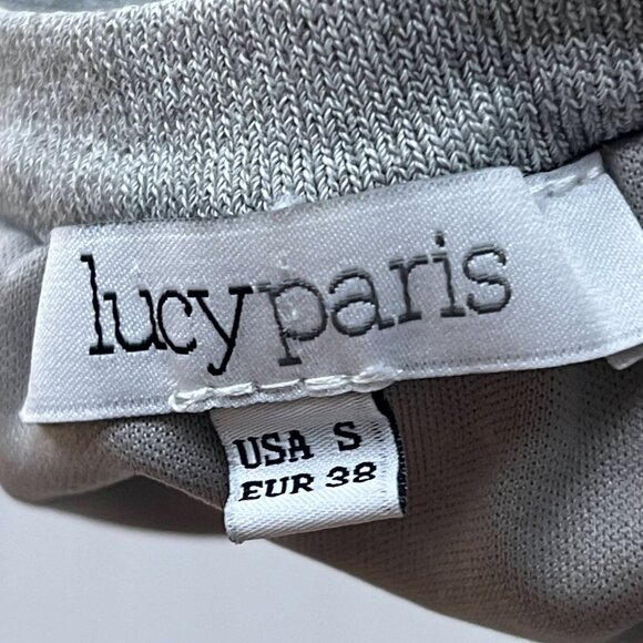 Lucy Paris Knit Bodycon Dress Silver Cocktail Mini Stretch Zig Zag Striped S - Picture 9 of 11